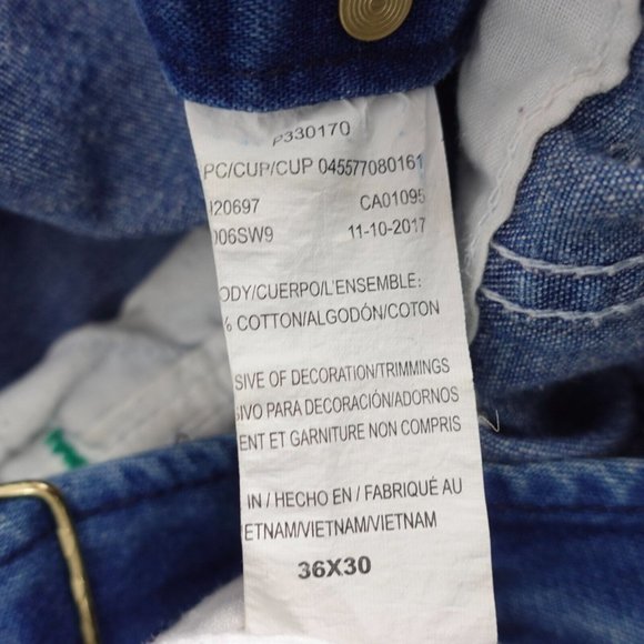 VINTAGE Liberty Overalls 36 Blue Denim Dungarees 90s Carpenter‎ Barn Work 36x29 - Picture 13 of 14